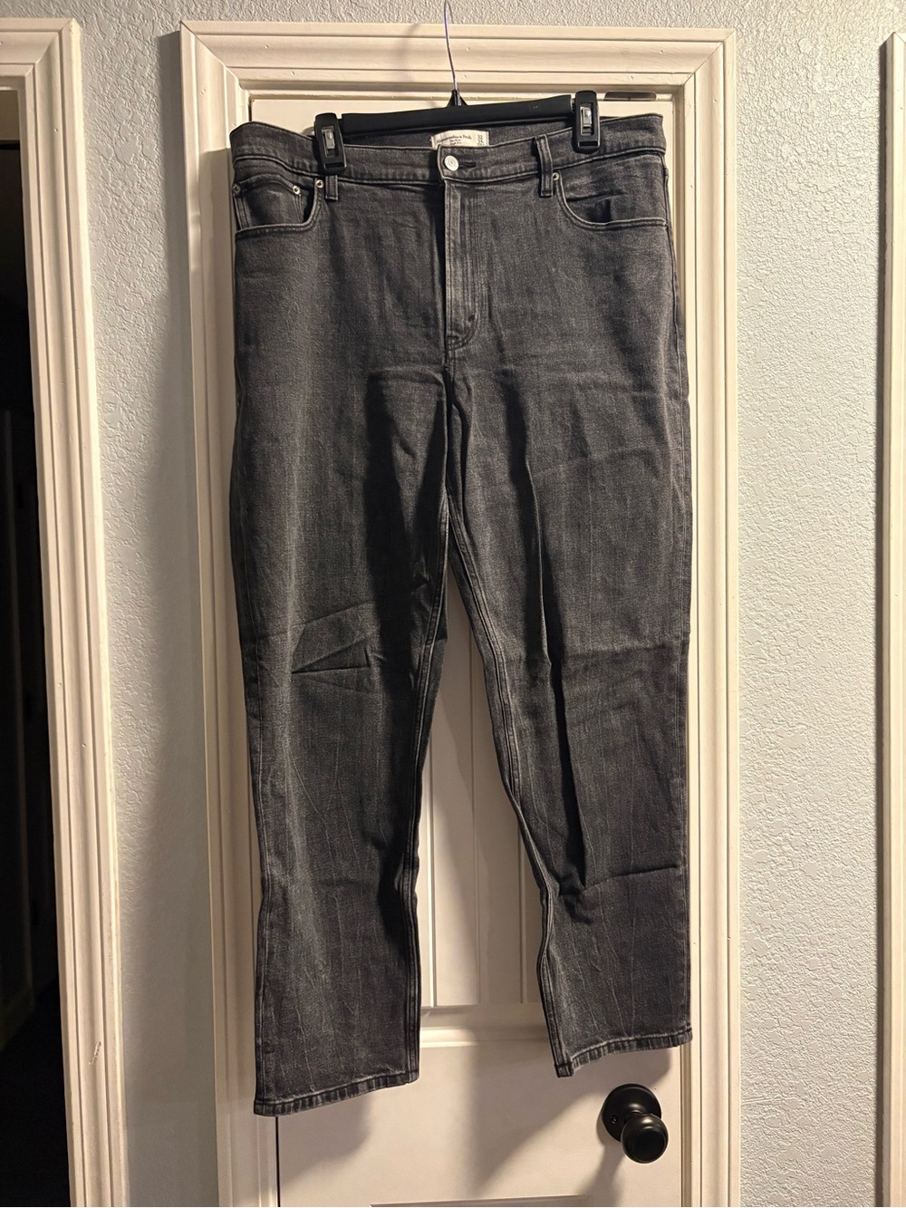 Abercrombie & Fitch Mom Jeans Womens 32/14L Black High Rise Tapered 90s Style